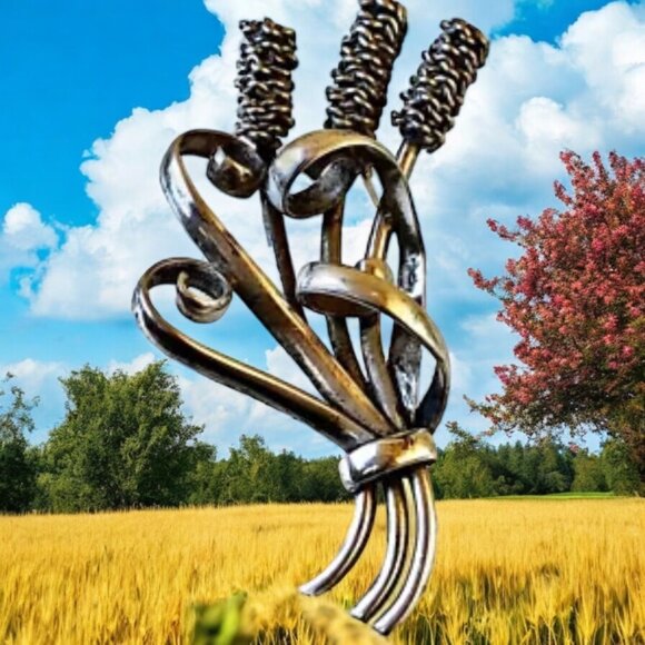 Sterling Silver Vintage Brooch Cattails Bulrush Reed Plant Signed ss grams - Picture 14 of 14